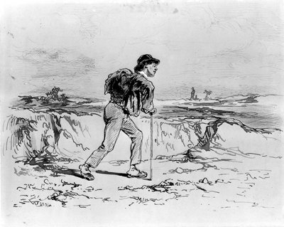 Jeune homme avec un sac à dos - Paul Gavarni